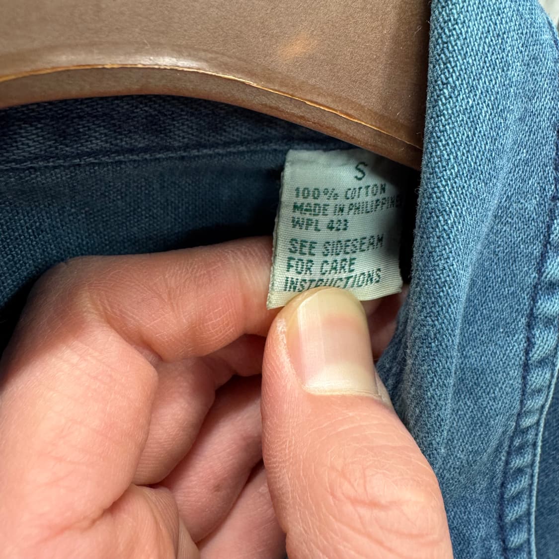 90s 리바이스 데님 셔츠 전면 투포켓 포인트 진청 상품이미지7