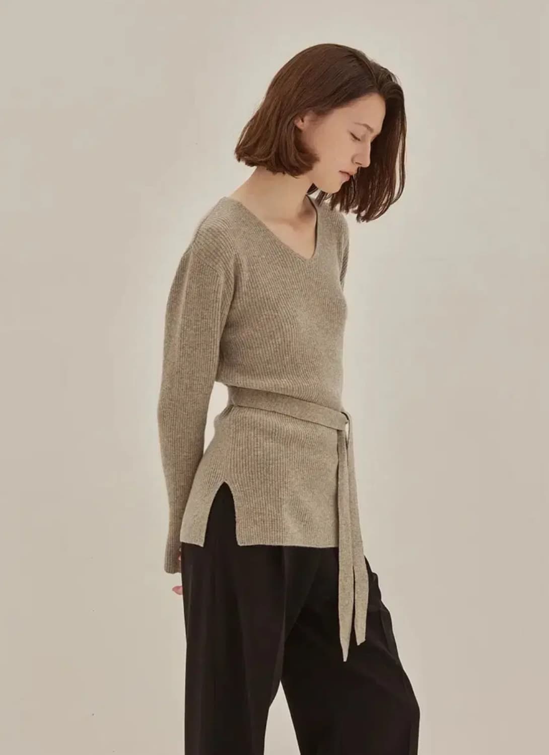 망고매니플리즈 ADELL V KNIT (내추럴베이지) 상품이미지2