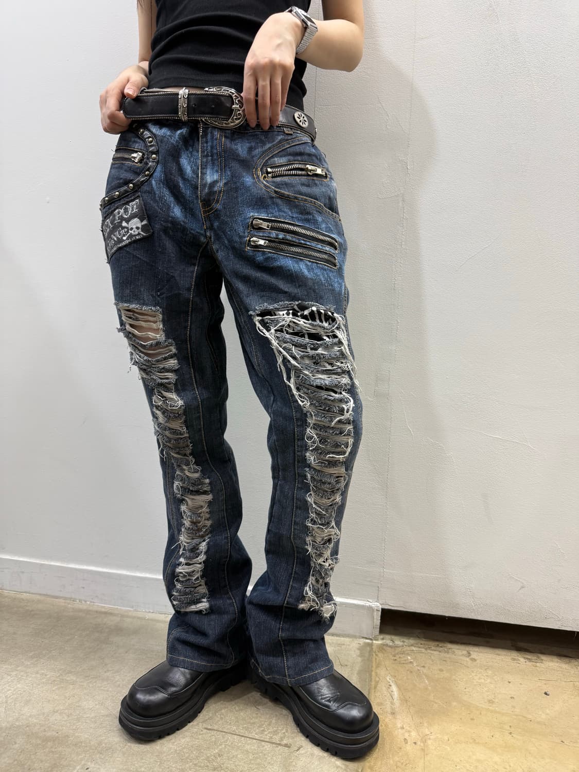 섹스팟리벤지 그런지 펑크 데님 팬츠 상품이미지6