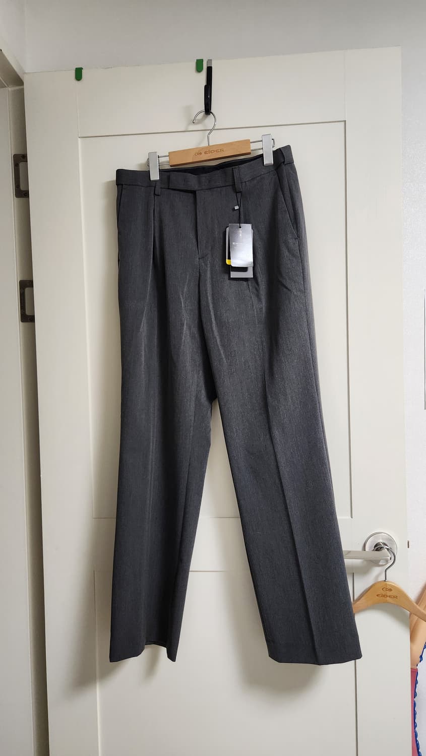 무신사 스탠다드 와이드 히든 밴딩 슬랙스, 미디엄 그레이  상품이미지1