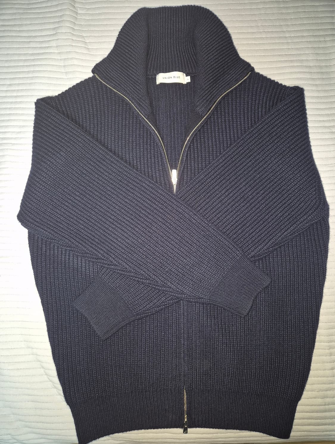 [L/다크네이비]유니온블루 소머셋 풀집업 스웨터 판매합니다. 상품이미지2
