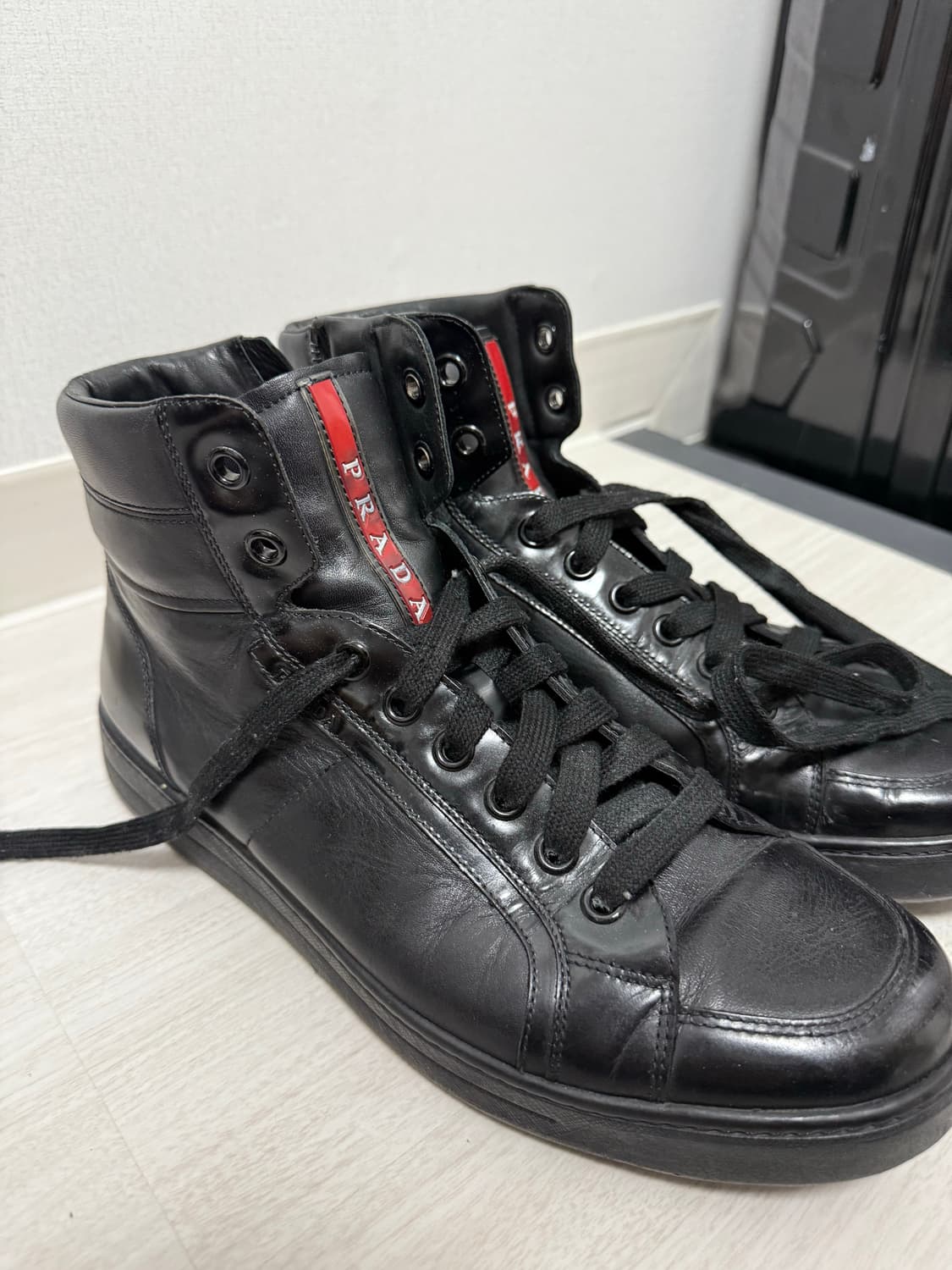 프라다 스포츠 레더 하이탑 상품이미지3
