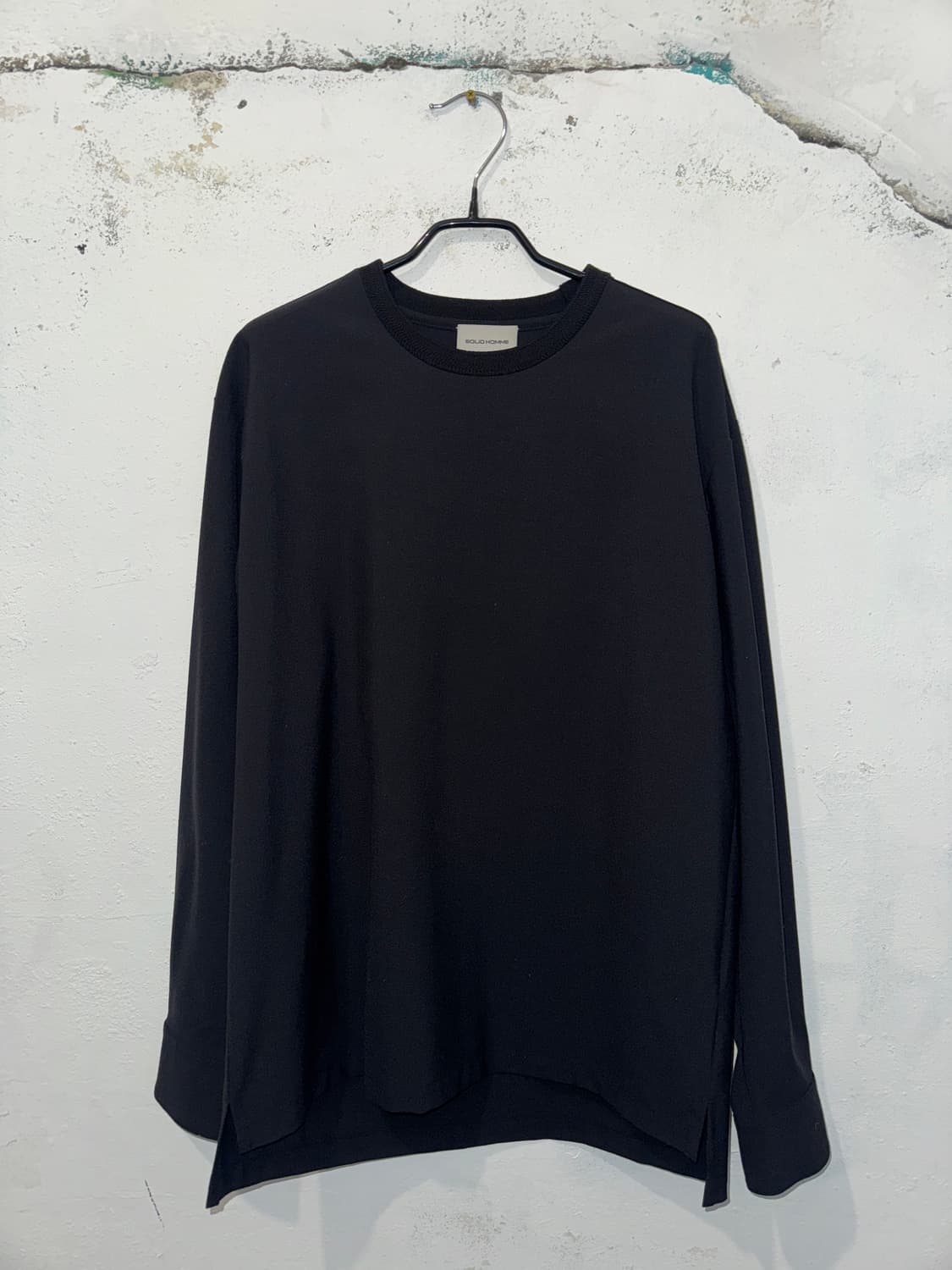 solid homme black long sleeve T-shirt 상품이미지1