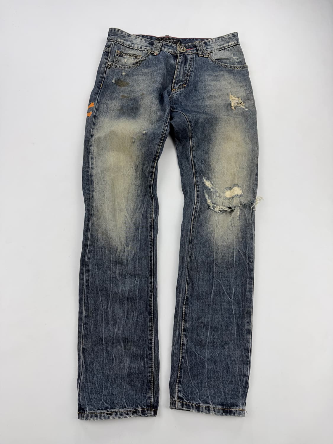 필립플레인 스컬 자수 스트레이트컷 데님 상품이미지1