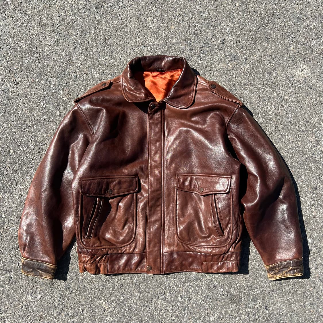 80‘s A-2 레더 플라이트 자켓 상품이미지1