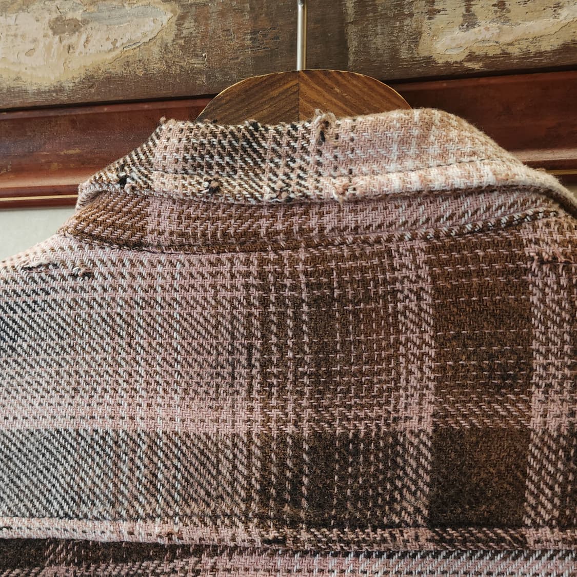 90s 빈티지 체크셔츠 헤비 플란넬 워크셔츠 썬페이딩 핑크 블랙 m 상품이미지10