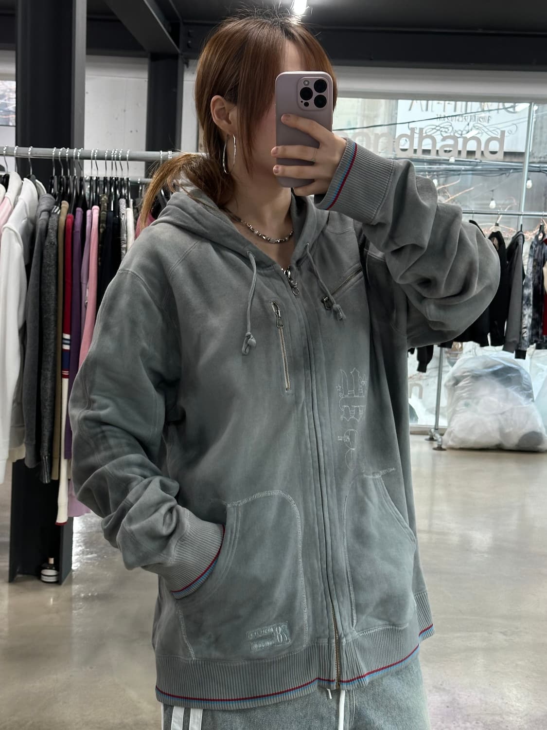 디젤 그런지 페이딩워시드 참 후드집업 상품이미지1