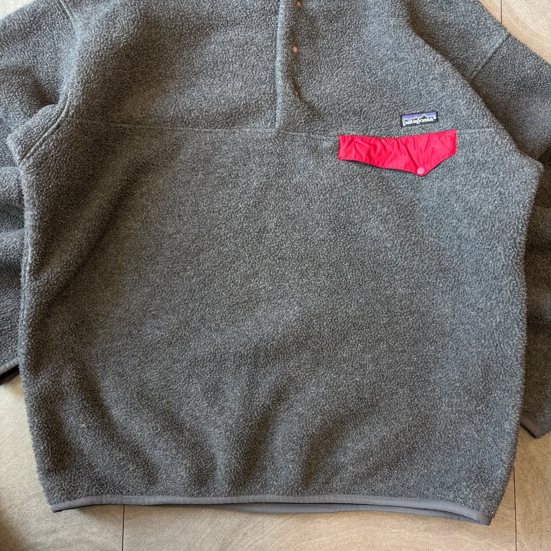 90년대 자메이카 생산 파타고니아 신칠라 그레이 스냅티 상품이미지5