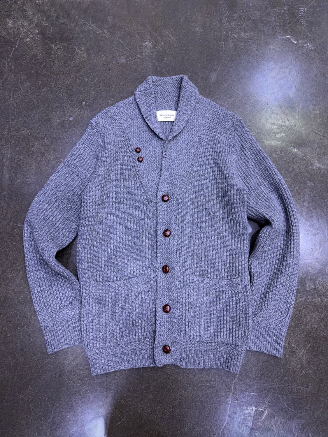 옐로우페이퍼 파슨스 클래식 숄카라 가디건 그레이 M 상품이미지1