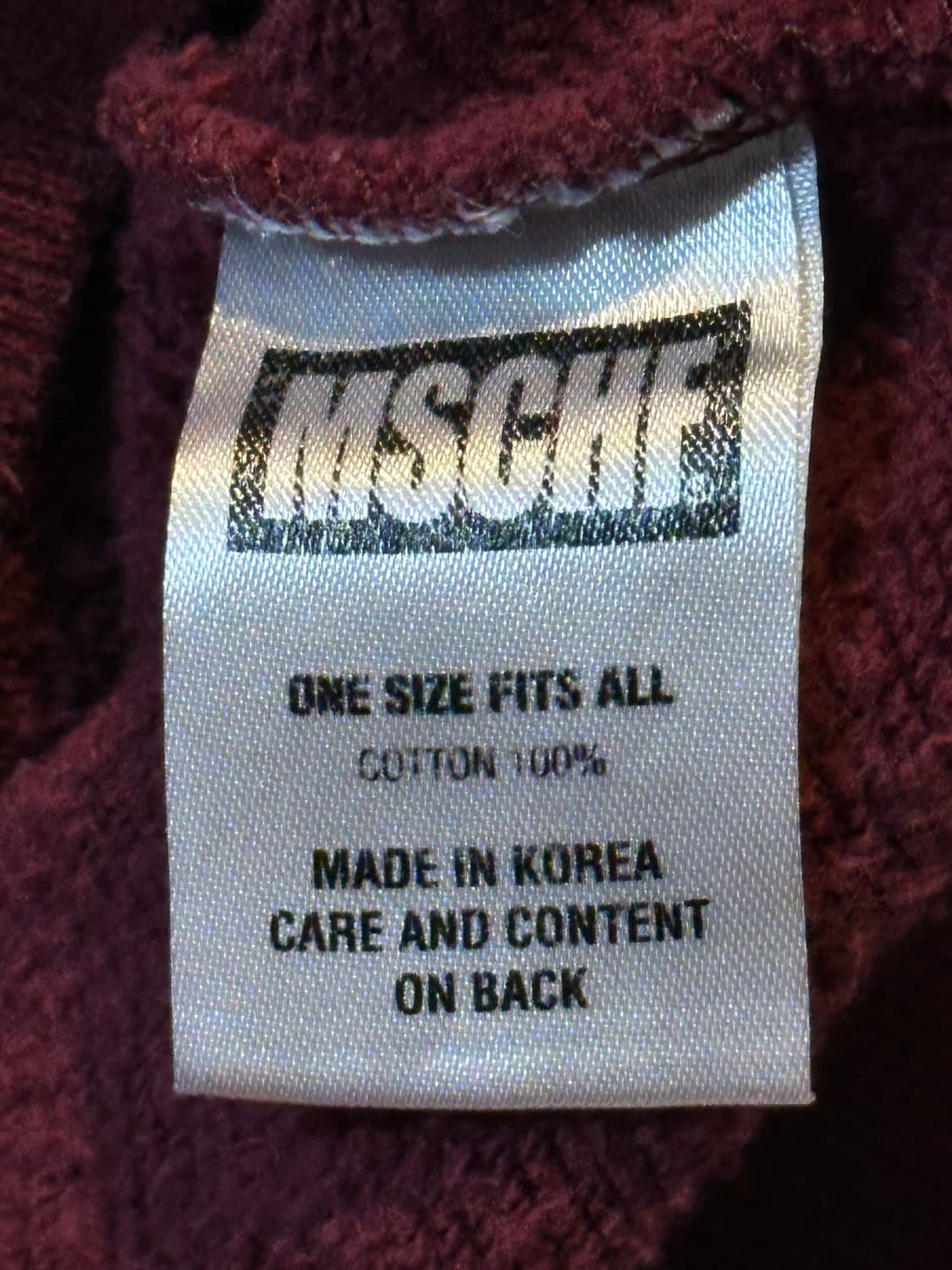 미스치프 MSCHF 백로고 후드티 버건디 상품이미지6