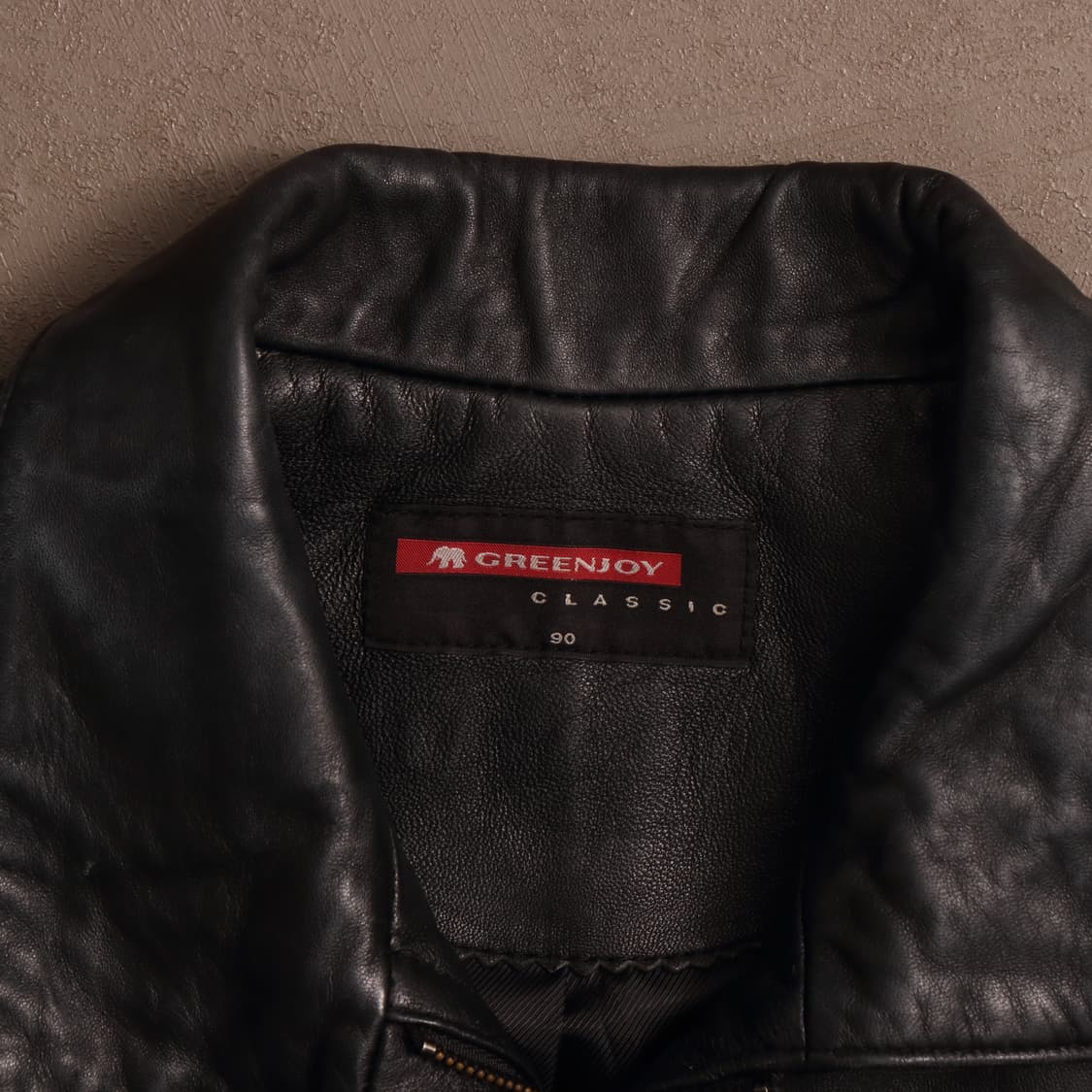 90's 양가죽 레더 싱글 집업 자켓 A1833 상품이미지3