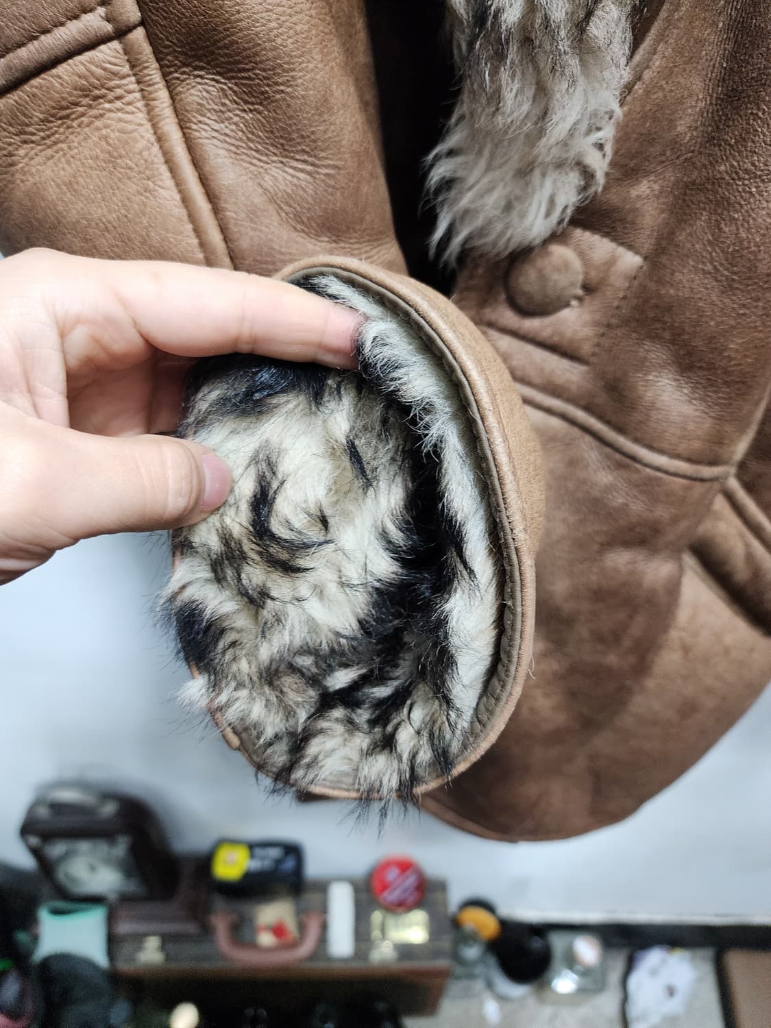 리얼레더 양가죽 빈티지 무스탕 코트 상품이미지4