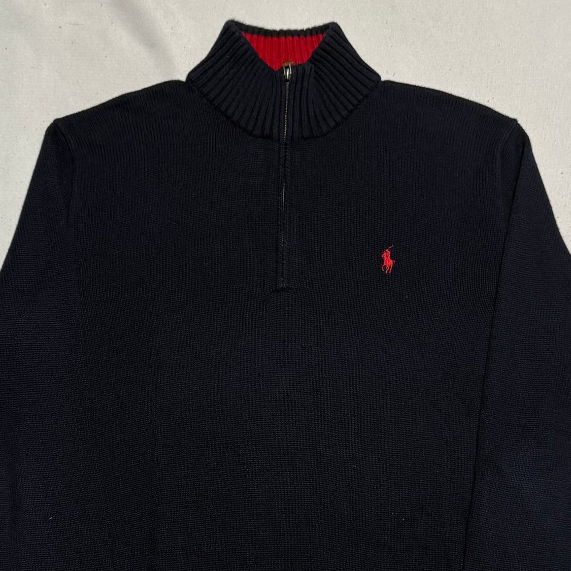 XL 폴로랄프로렌 네이비 반집업 니트 상품이미지1