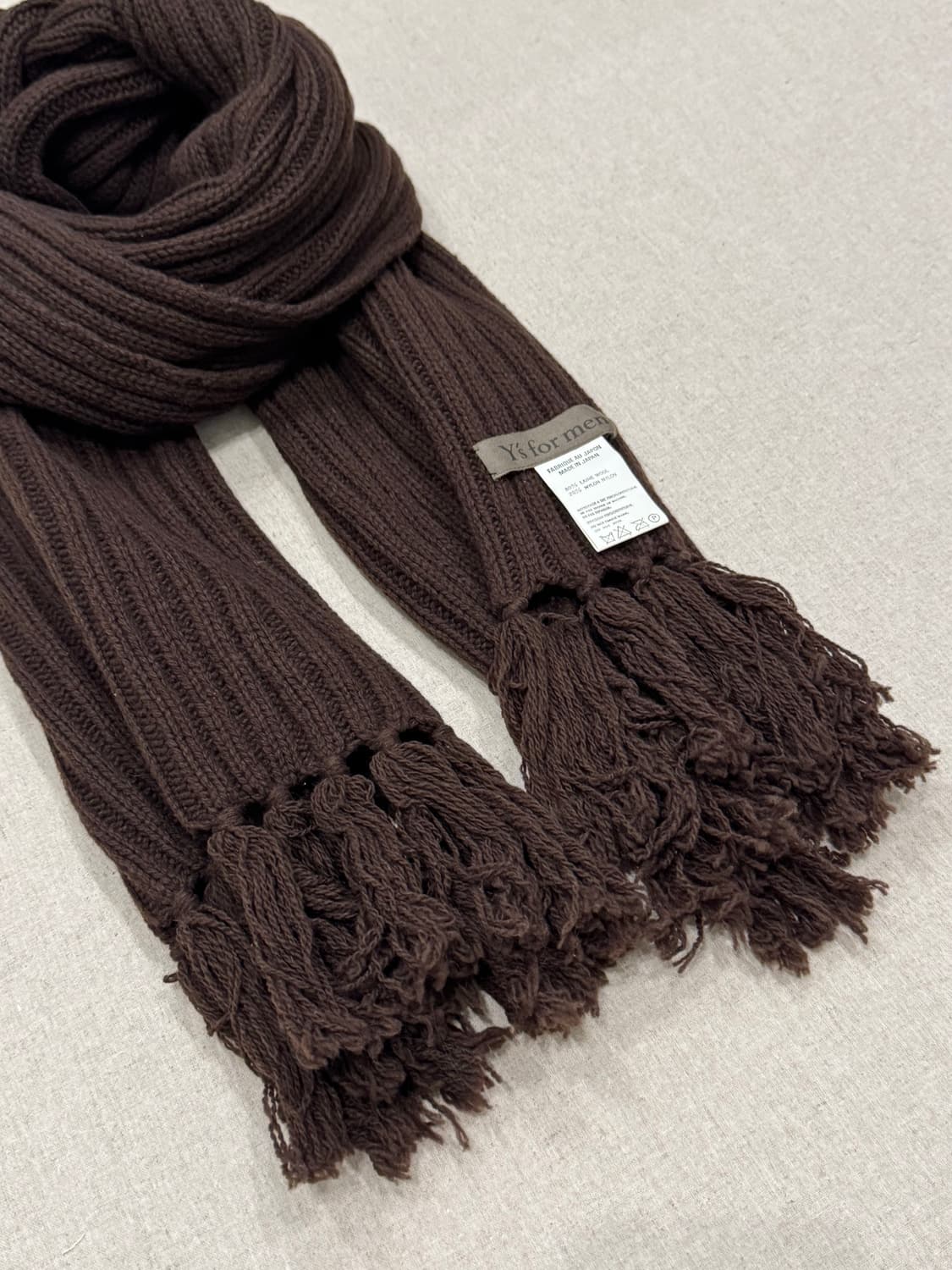 요지야마모토 00s 브라운 롱 머플러 상품이미지3