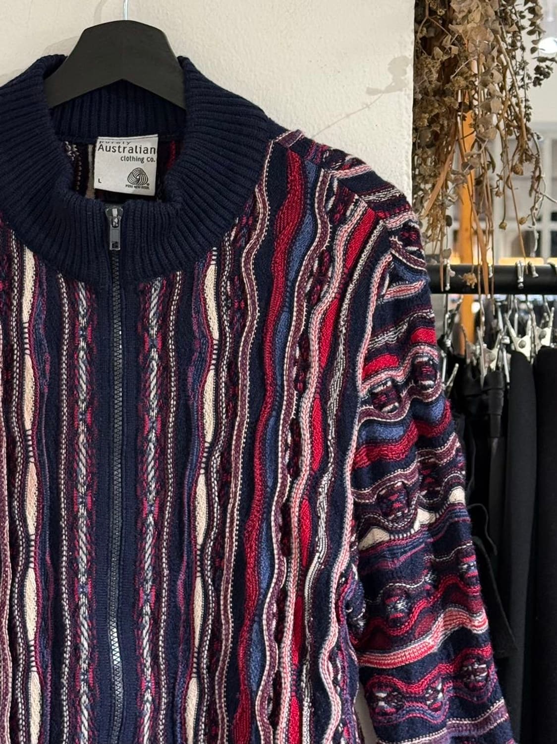 퓨얼리 오스트레일리안 멀티컬러 케이블 니트 집업 상품이미지3