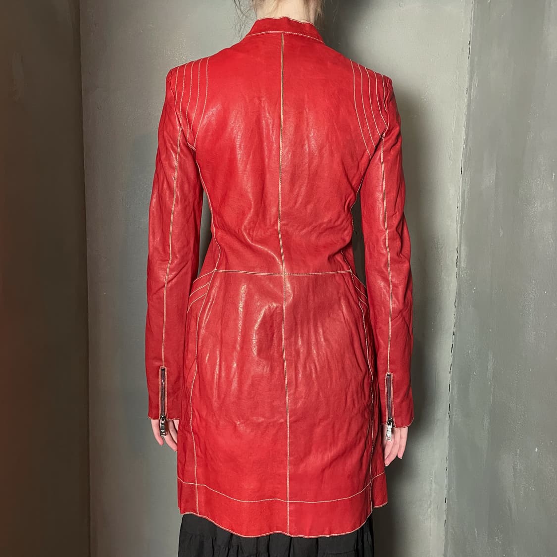 아르마니 레더 코트 상품이미지2