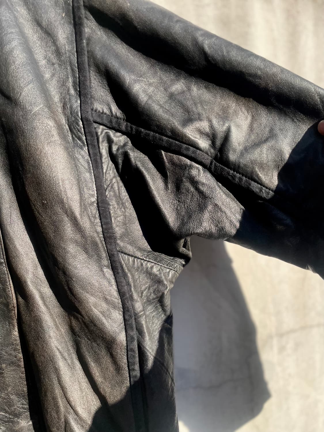 Vintage Lambskin Leather Jacket with Con 상품이미지5