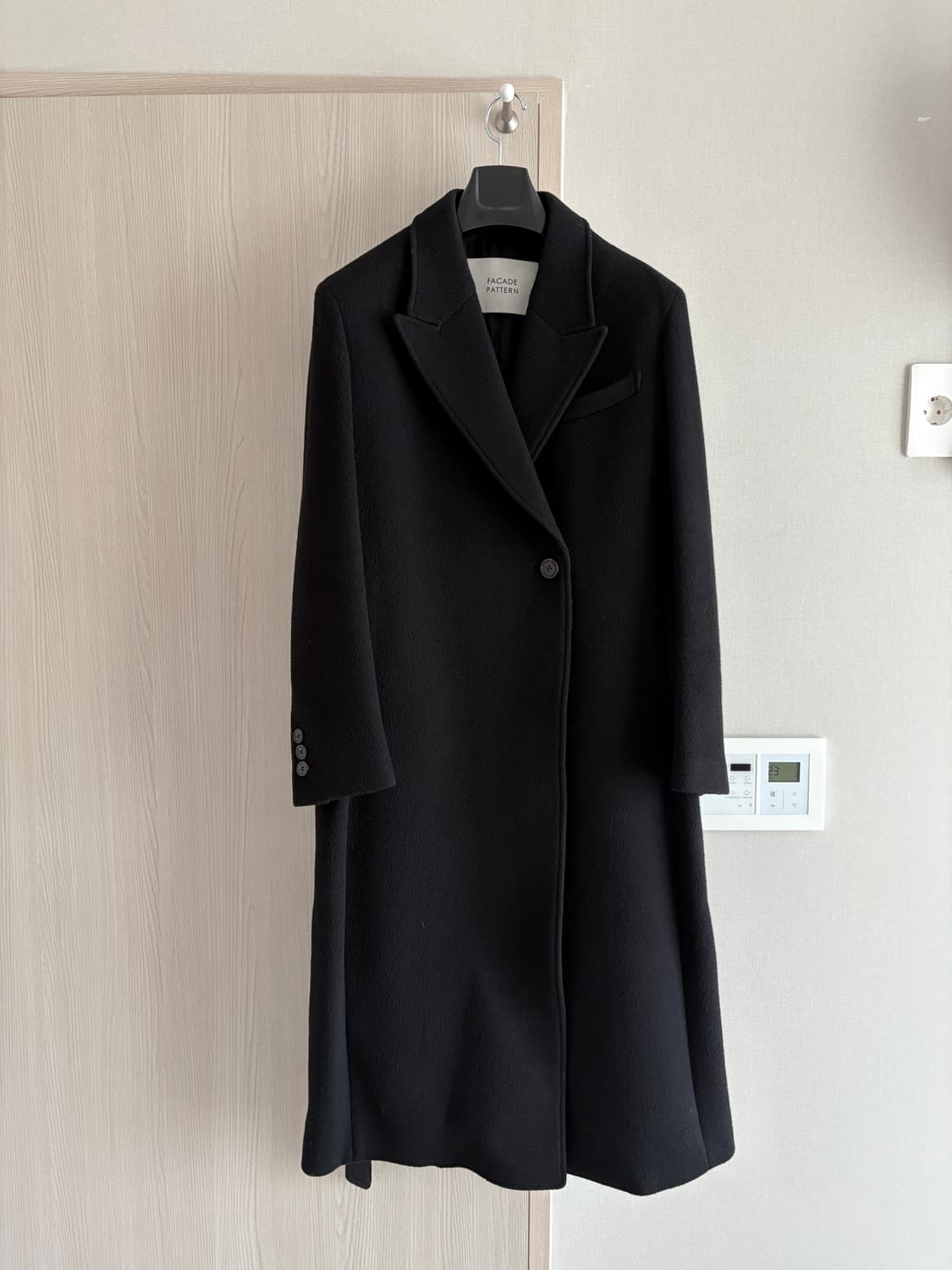 파사드패턴 캐시미어 벨티드 코트 블랙 상품이미지1
