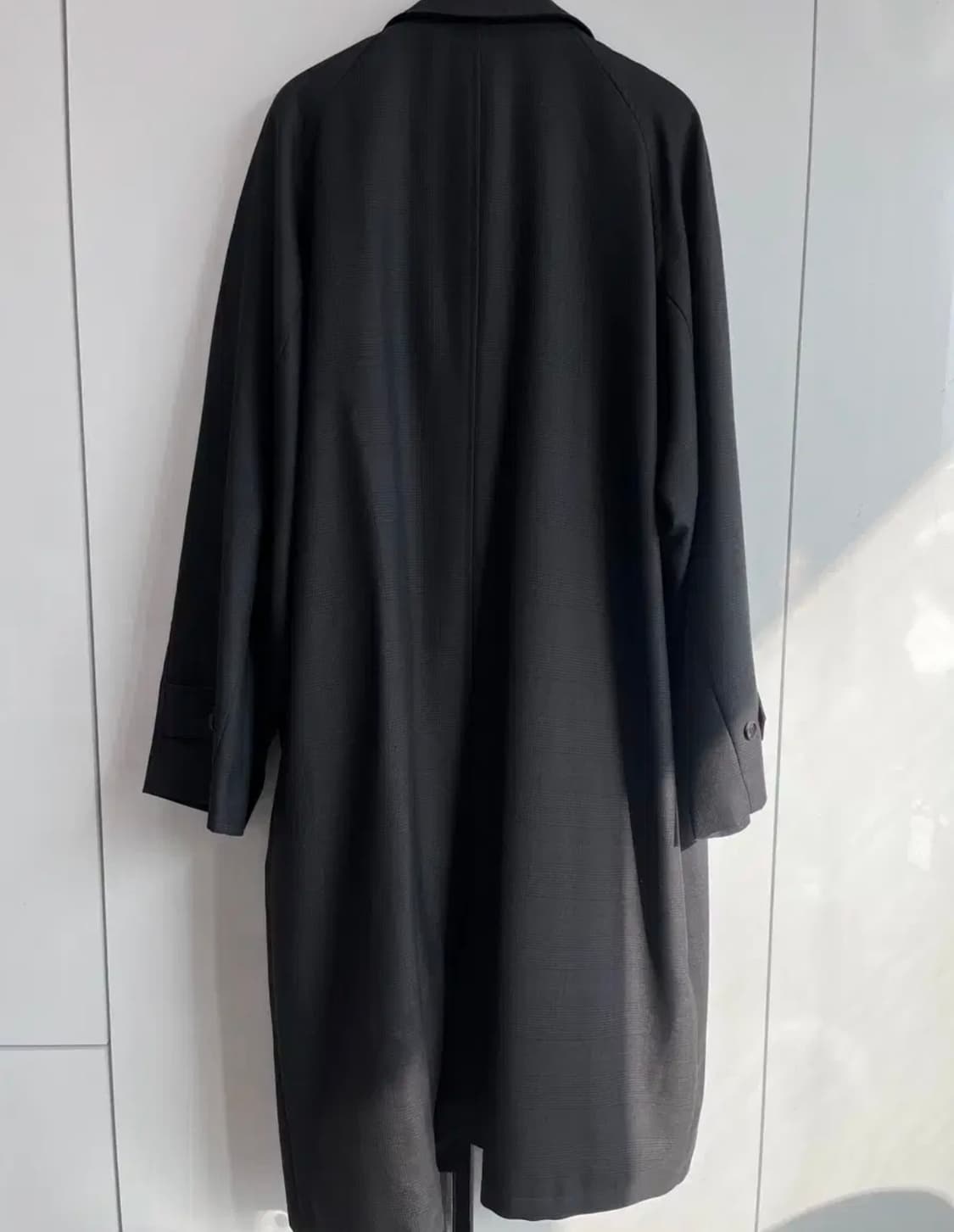 해칭룸 래글런 슬리브 코트 차콜 체크 상품이미지5