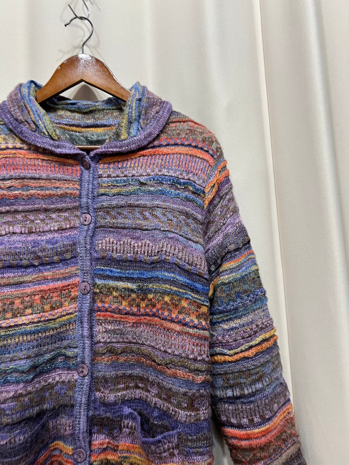 빈티지 여성 양털기모 카라 가디건 상품이미지3