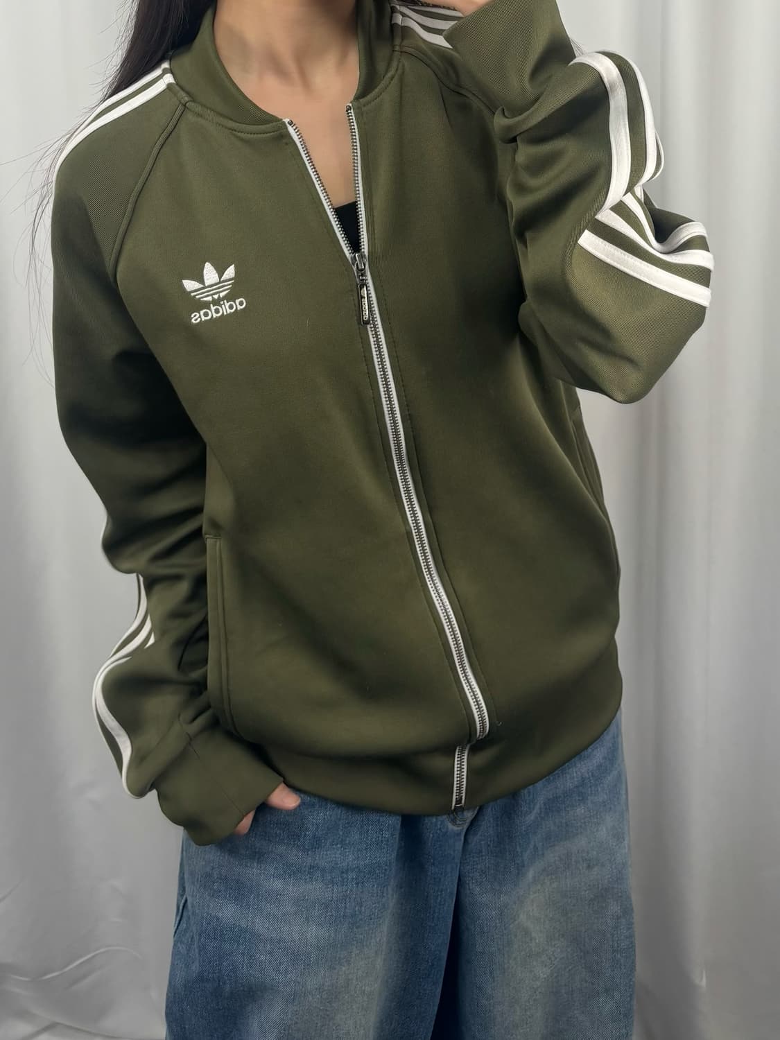 아디다스 카키 슈퍼스타 트랙탑 져지 상품이미지2