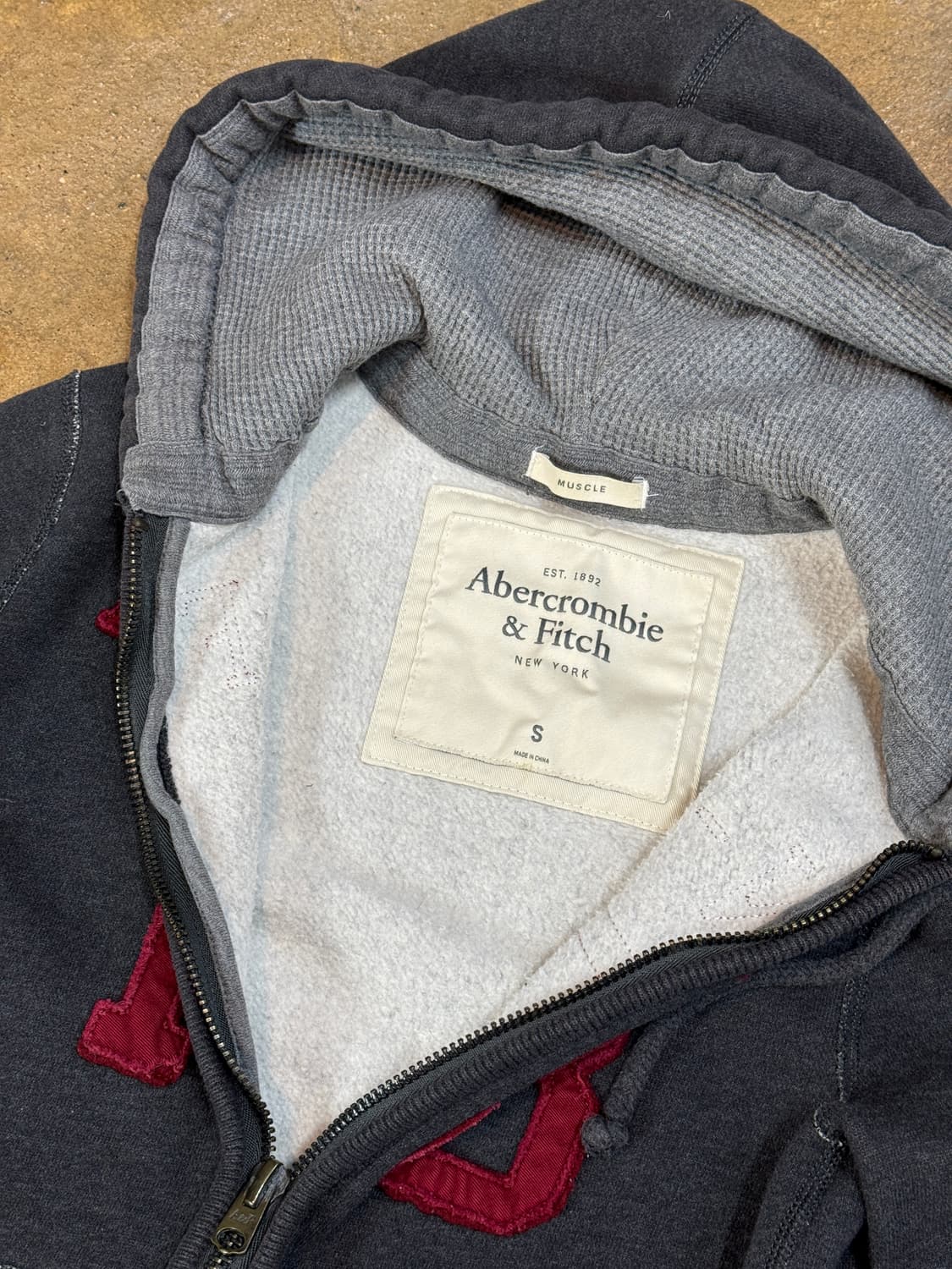 아베크롬비 기모 후드집업 차콜 상품이미지8