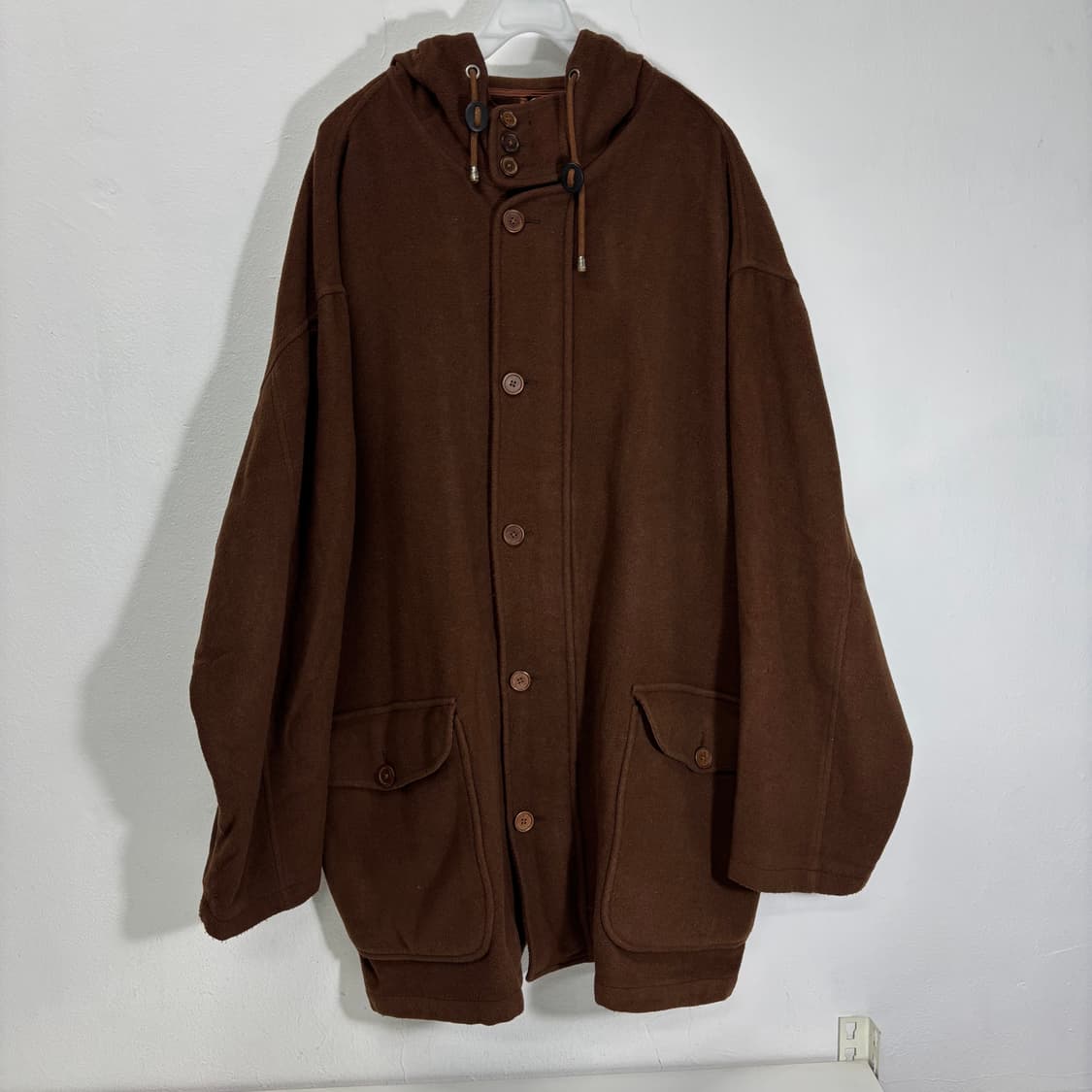 XL 켈빈클라인 브라운 오버핏 후드 울자켓 상품이미지1