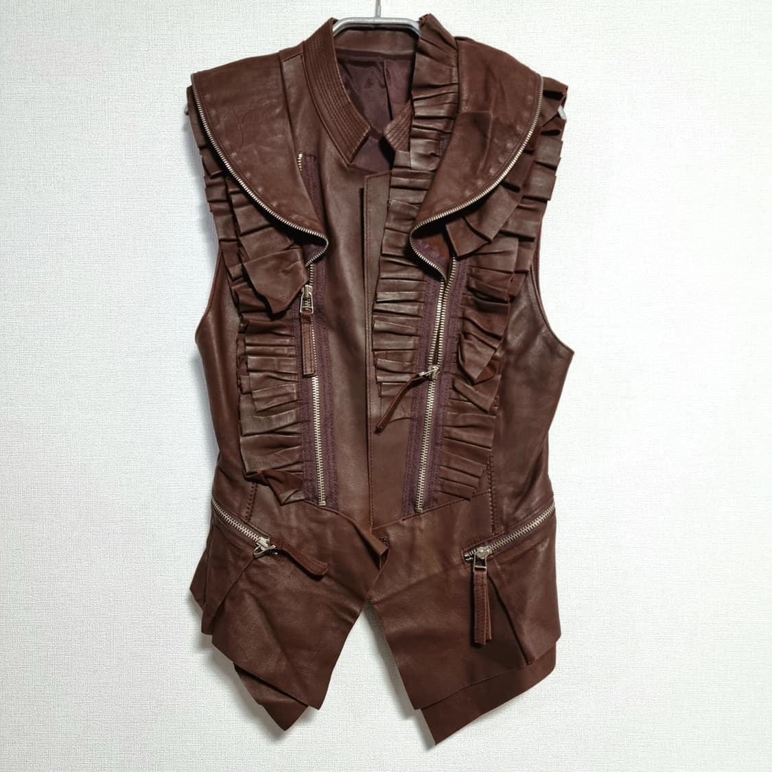 언발란스 양가죽100% 조끼 가죽 베스트 자켓 (44-날씬55) 새상품 상품이미지1