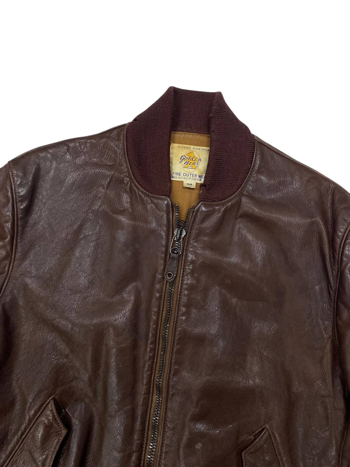 80‘s 골든베어 레더 Ma-1 봄버 자켓 상품이미지3