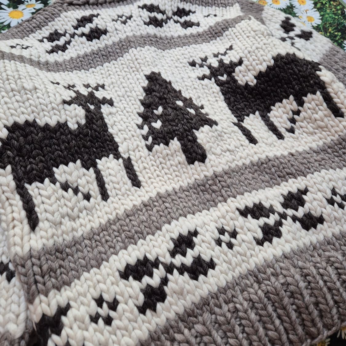 KISITAU 사슴 패턴 캐나다 코위찬 M 상품이미지4