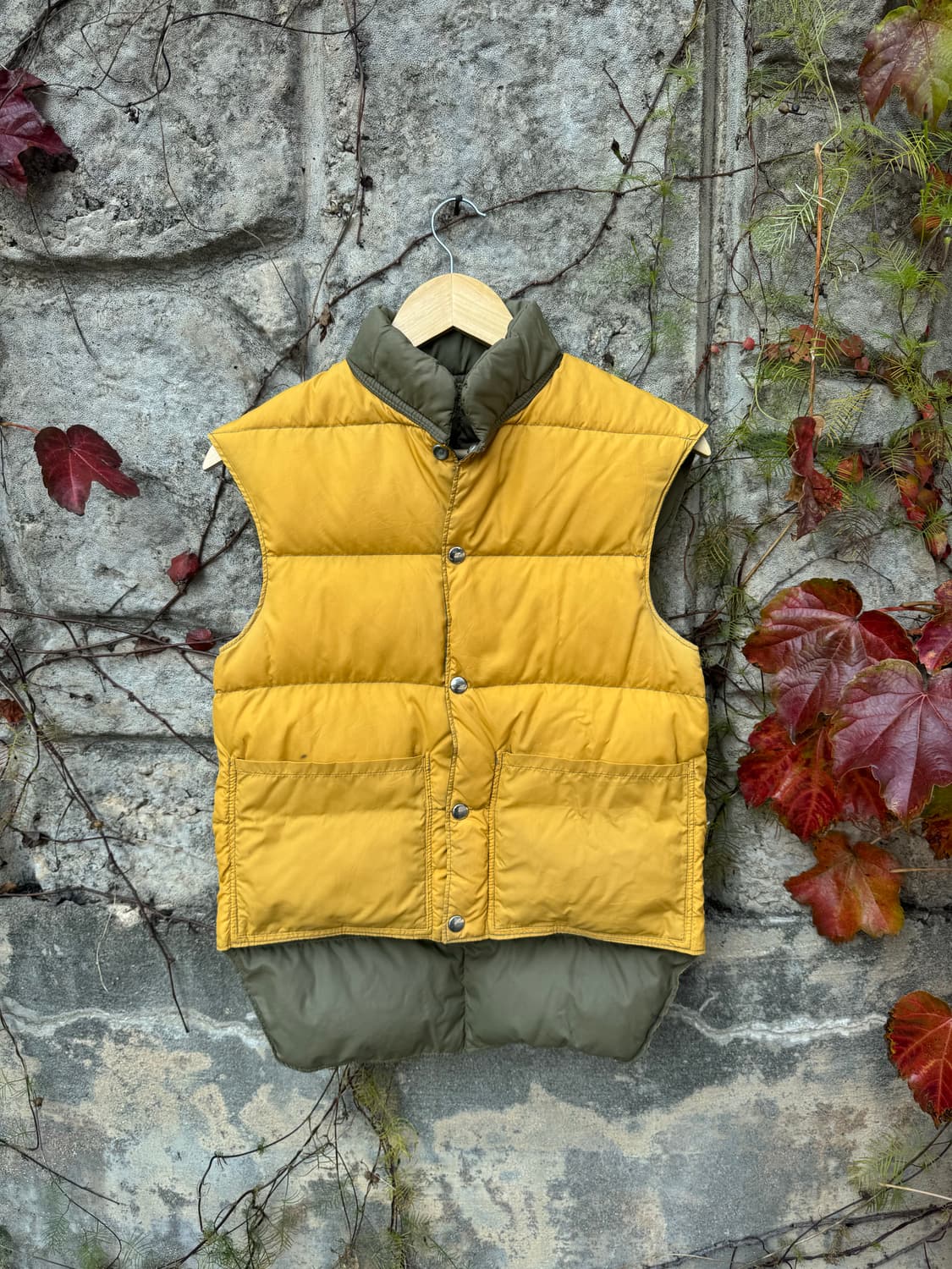 60s~70s comfy 빈티지 리버시블 양면 패딩 베스트 조끼 상품이미지3