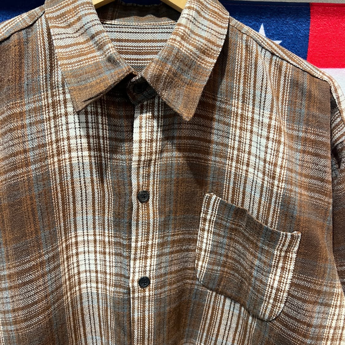 빈티지 코튼 체크 셔츠 상품이미지2