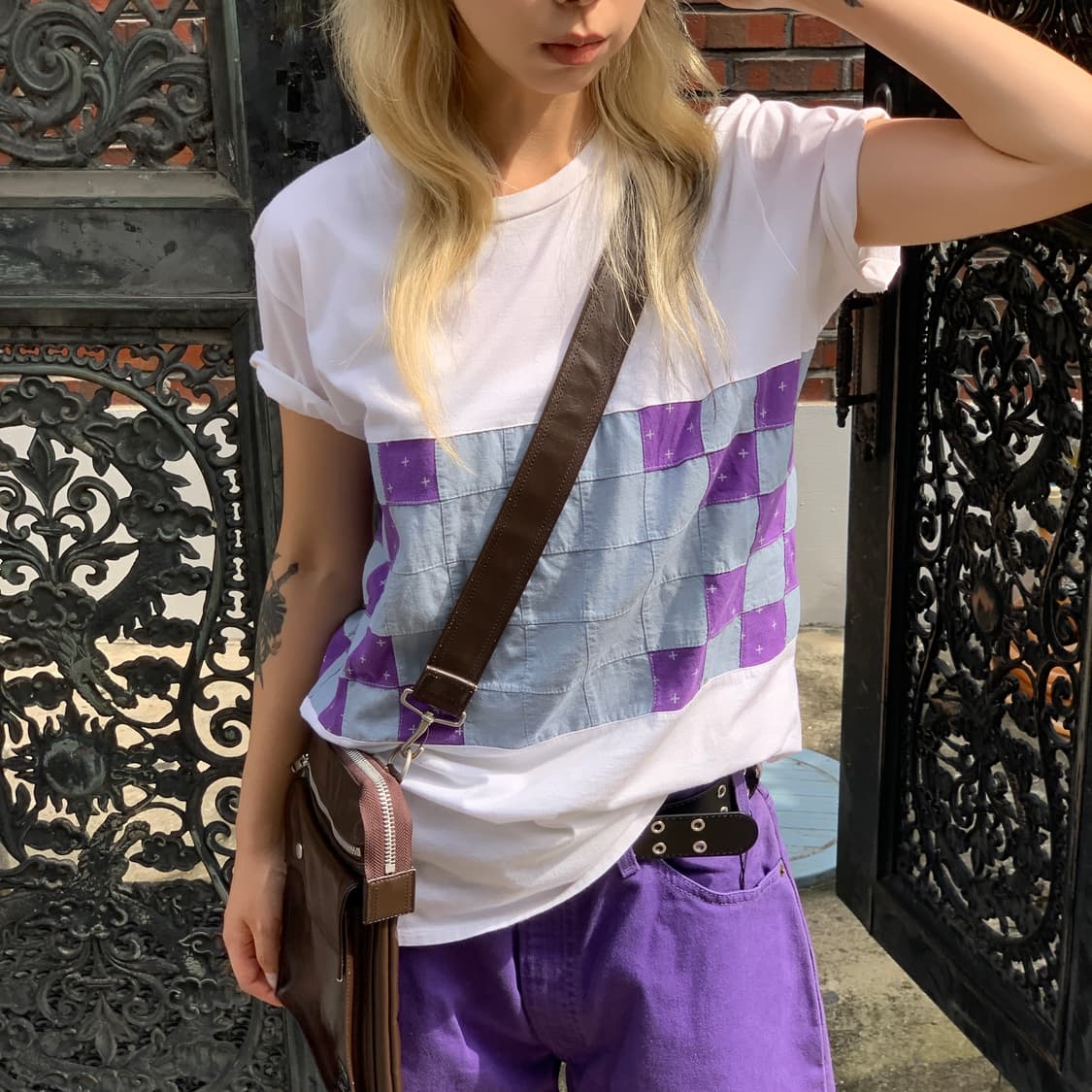 비즈빔 패치워크 티셔츠 상품이미지1