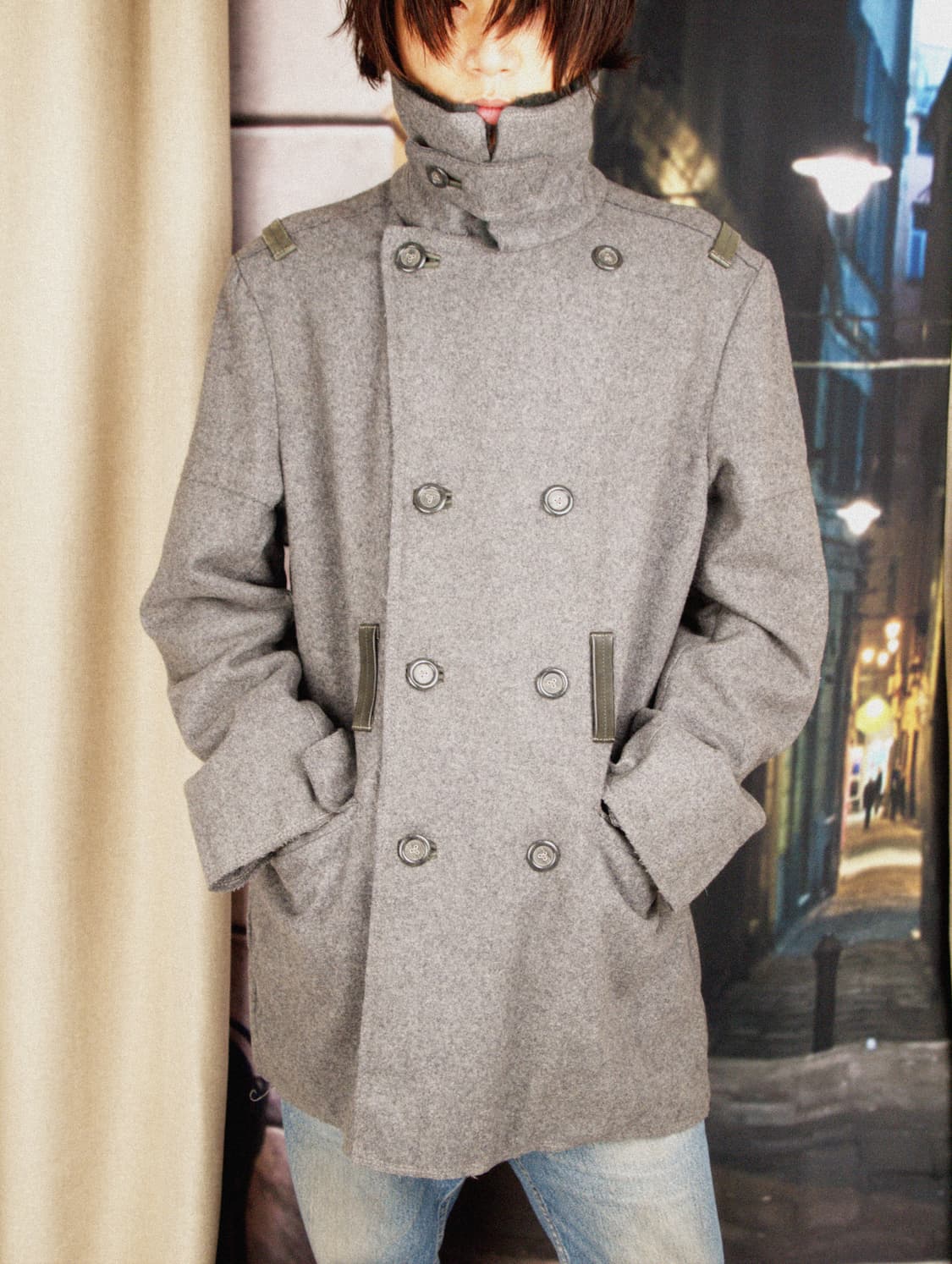 Wool Nylon Pea-coat 상품이미지2