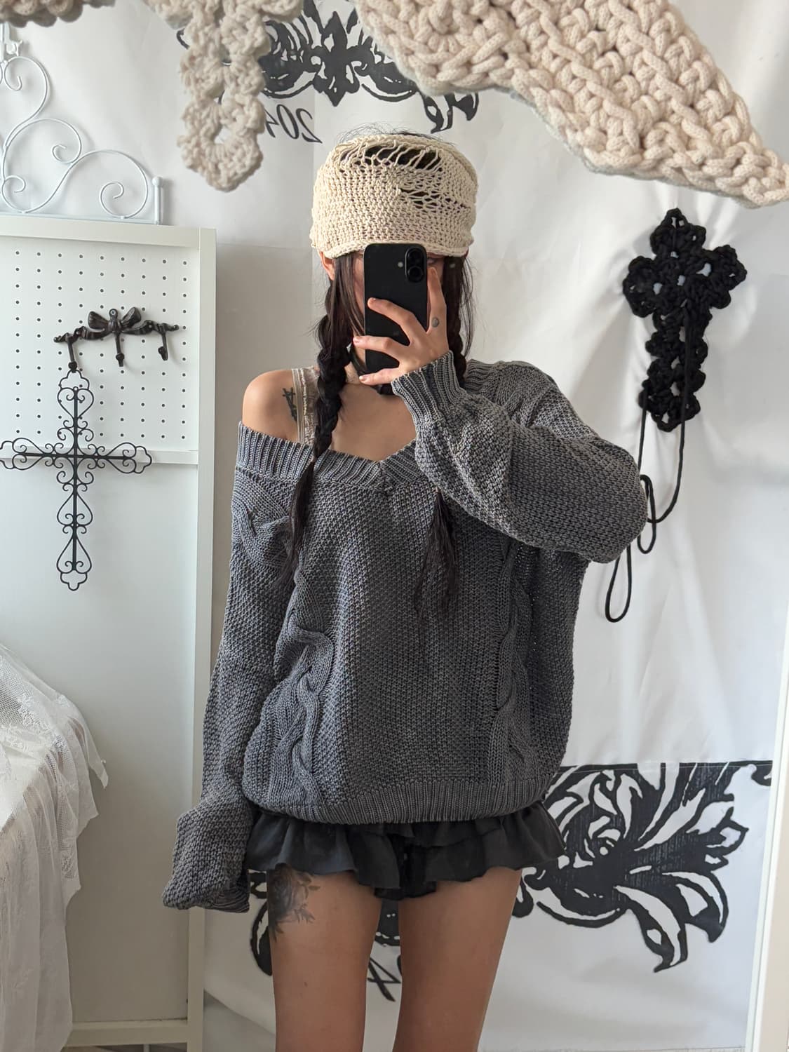 • dark blue gray knit 상품이미지4