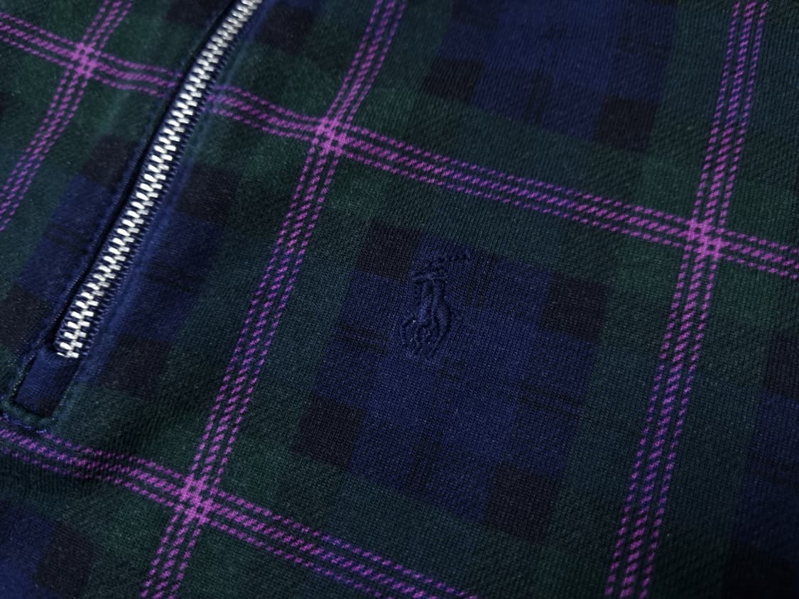 [무료배송][120]폴로 키즈 타탄 체크 반집업 더블 니트 상품이미지4