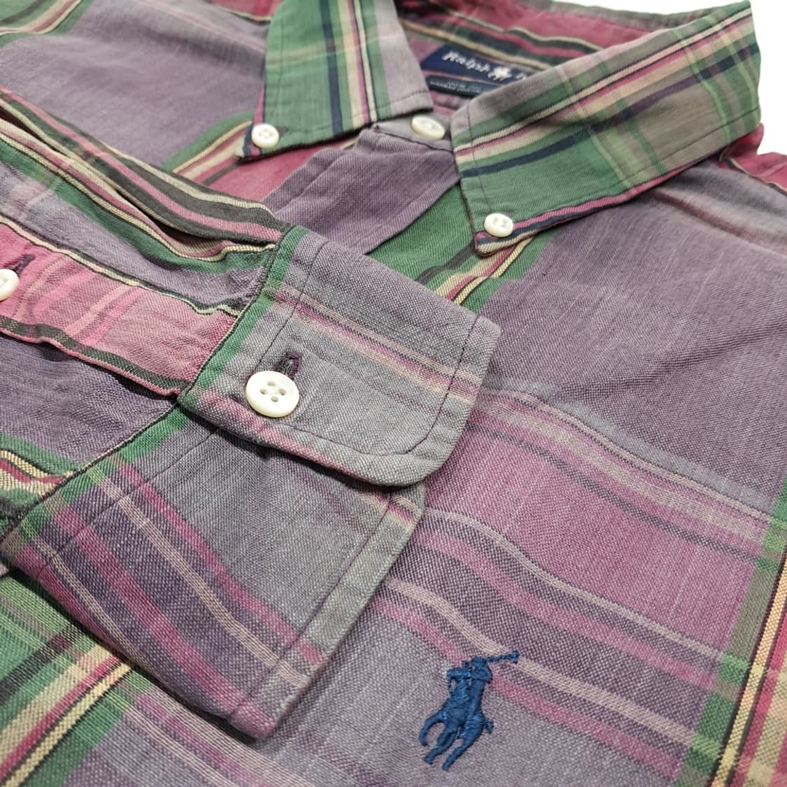 CK156 2XL 폴로 90s 빈티지 매드라스체크 버튼다운 셔츠 남방 상품이미지4