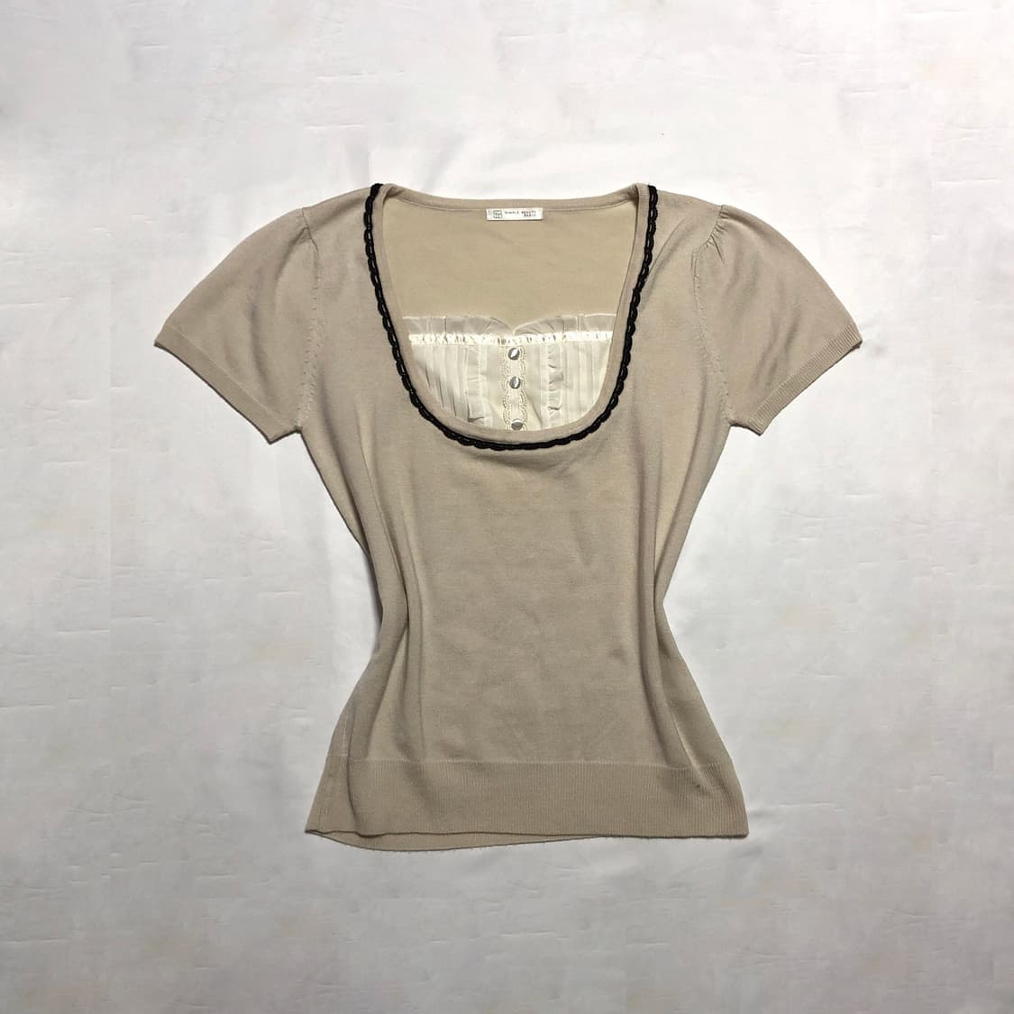 로걀 니트 탑  베이지 상품이미지1