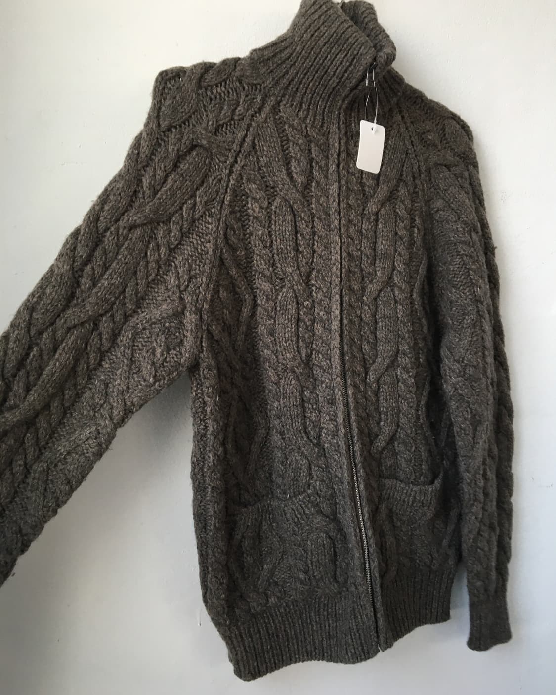 Cable pattern high neck zip up 상품이미지4