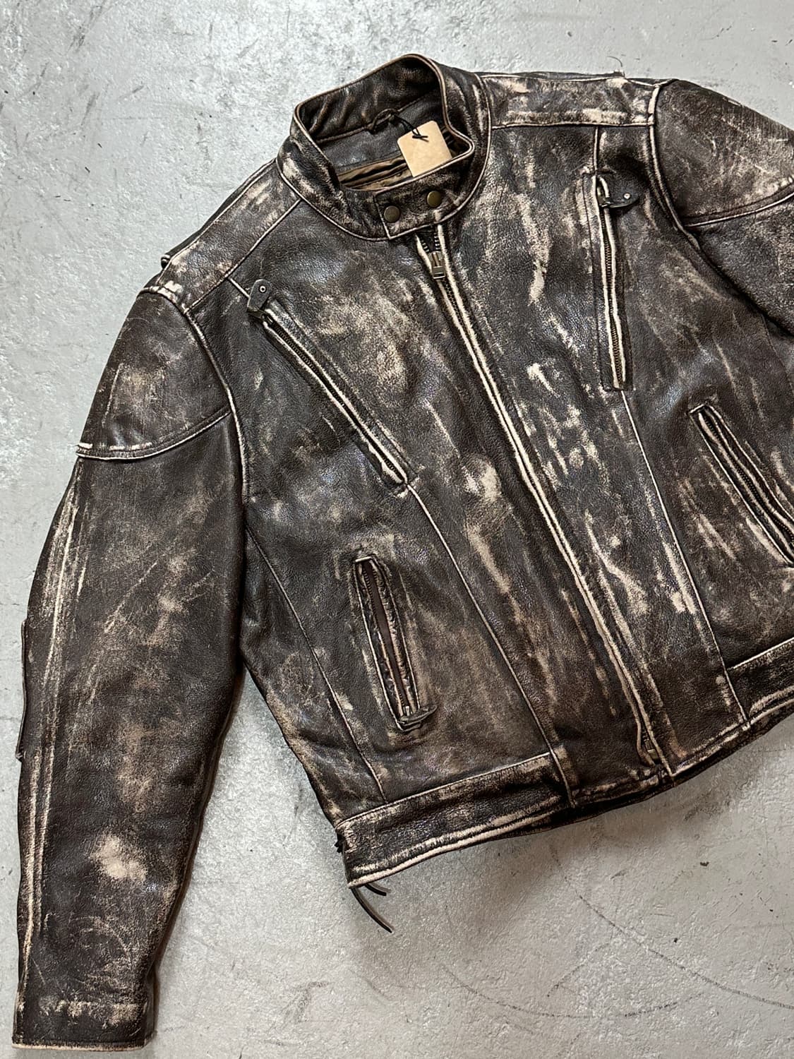 00's 빈티지 디스 레더 자켓 빈티지 레더 자켓 라이더 상품이미지5