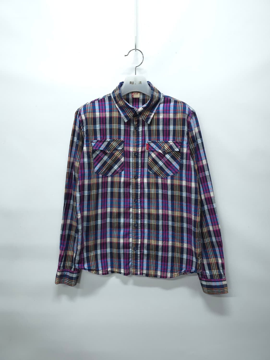 리바이스 여성 레드탭 퍼플 멀티 체크 웨스턴 셔츠(66) 상품이미지1