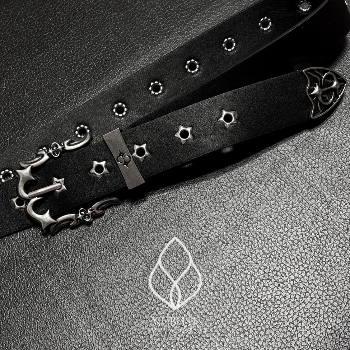 🌗 Chrome buckle belt / 크롬 버클 스터드 웨스턴 벨트 상품이미지5