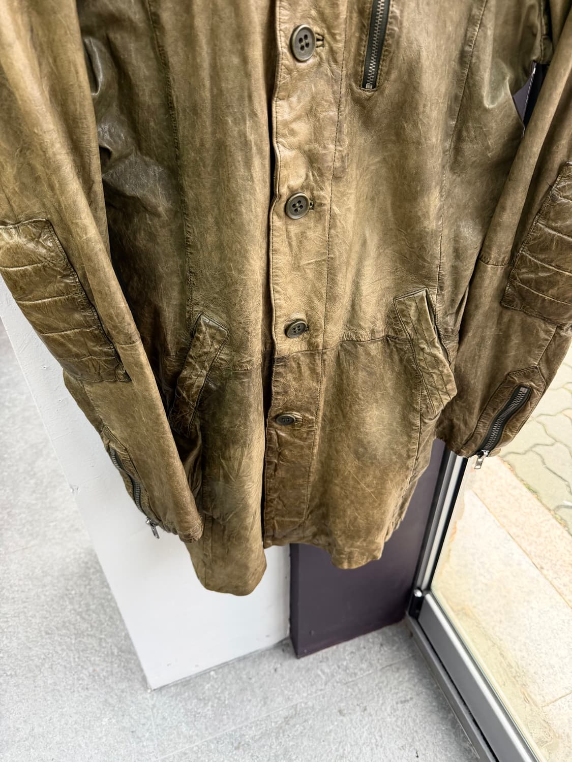 M/ 디젤 아카이브 램스킨 레더 롱코트 자켓 상품이미지4