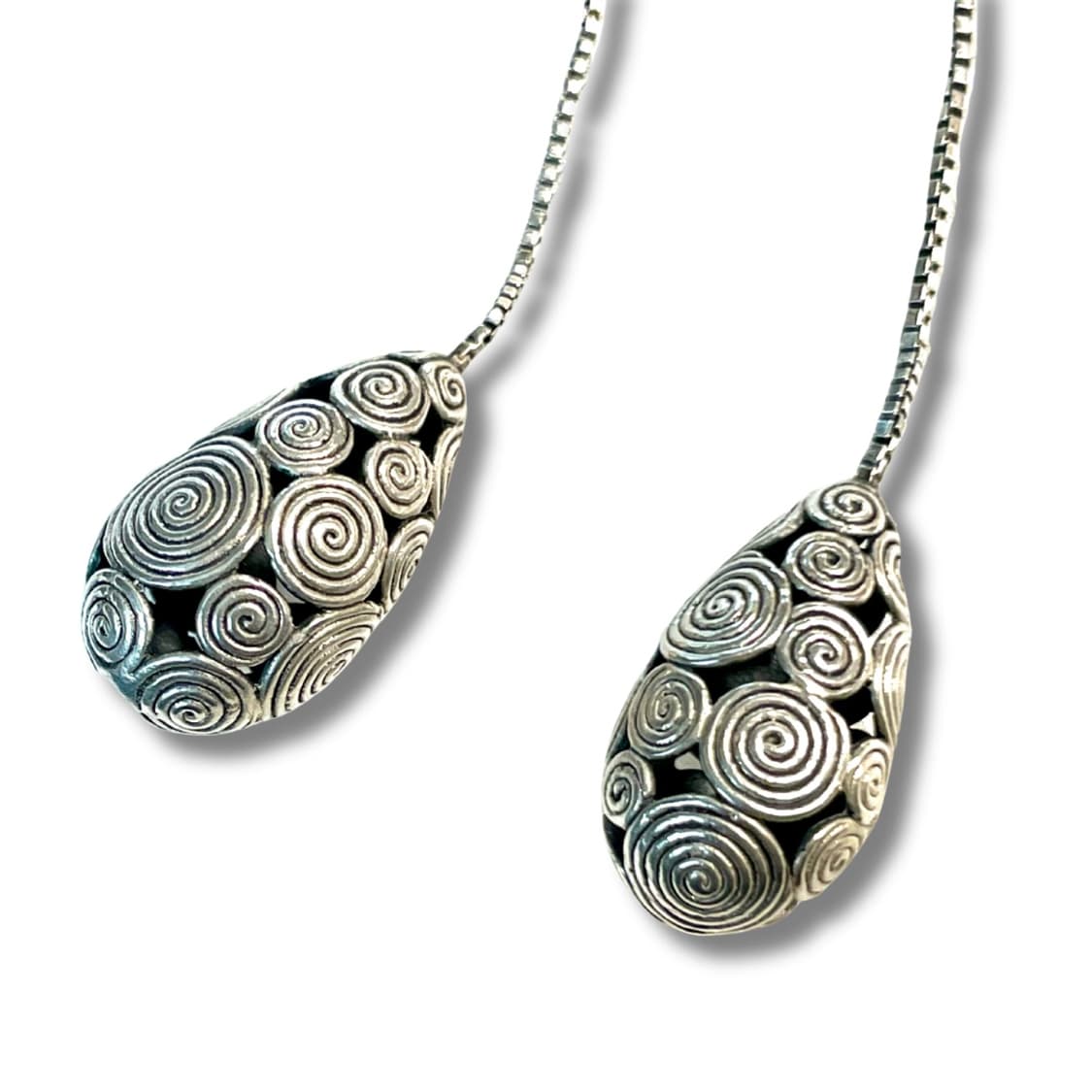 925 Sterling Silver Swirl Drop Earrings 상품이미지2