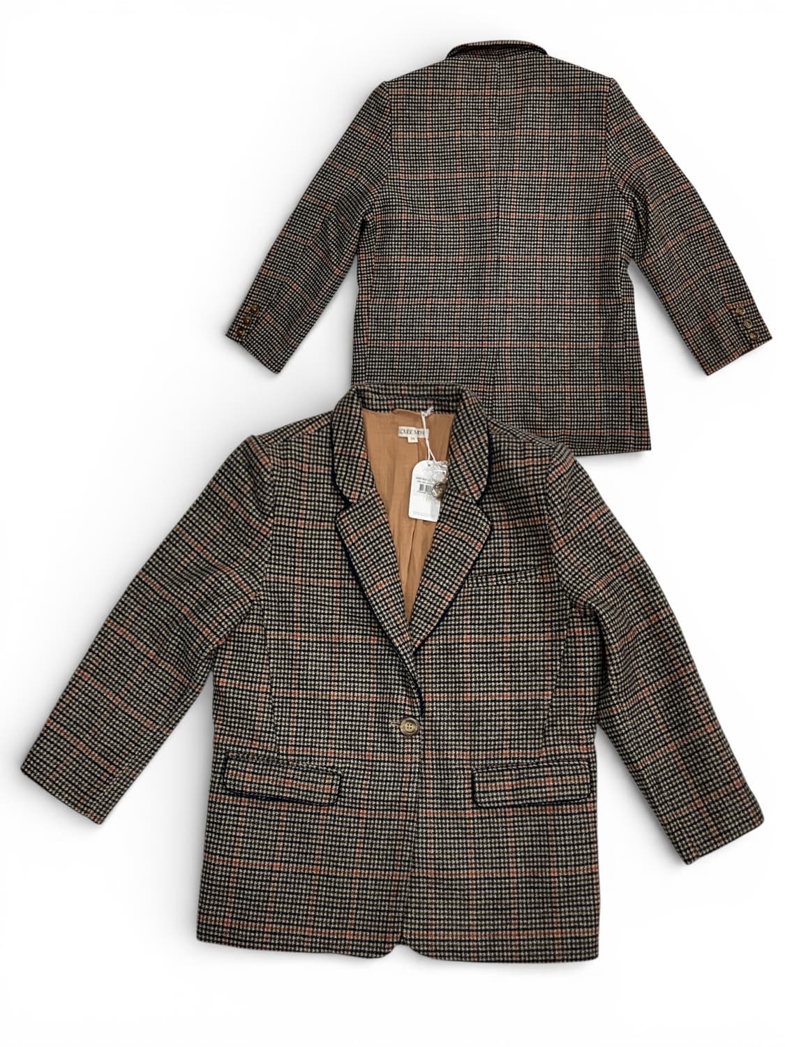 루이스미샤 원버튼 체크 패턴 자켓 36 상품이미지1