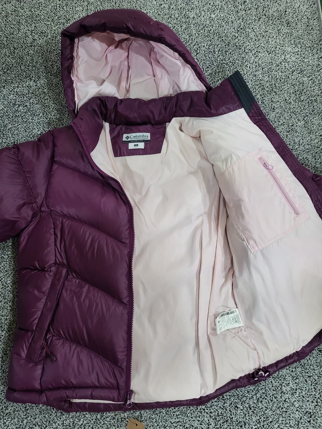 컬럼비아(COLUMBIA) 퍼플 컬러 패딩  상품이미지4