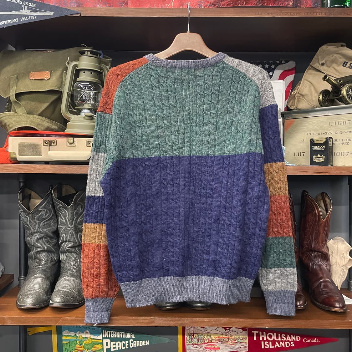 조 필립스 골프 웨어 멀티 배색 패턴 케이블 꽈배기 니트 스웨터 N346 상품이미지2