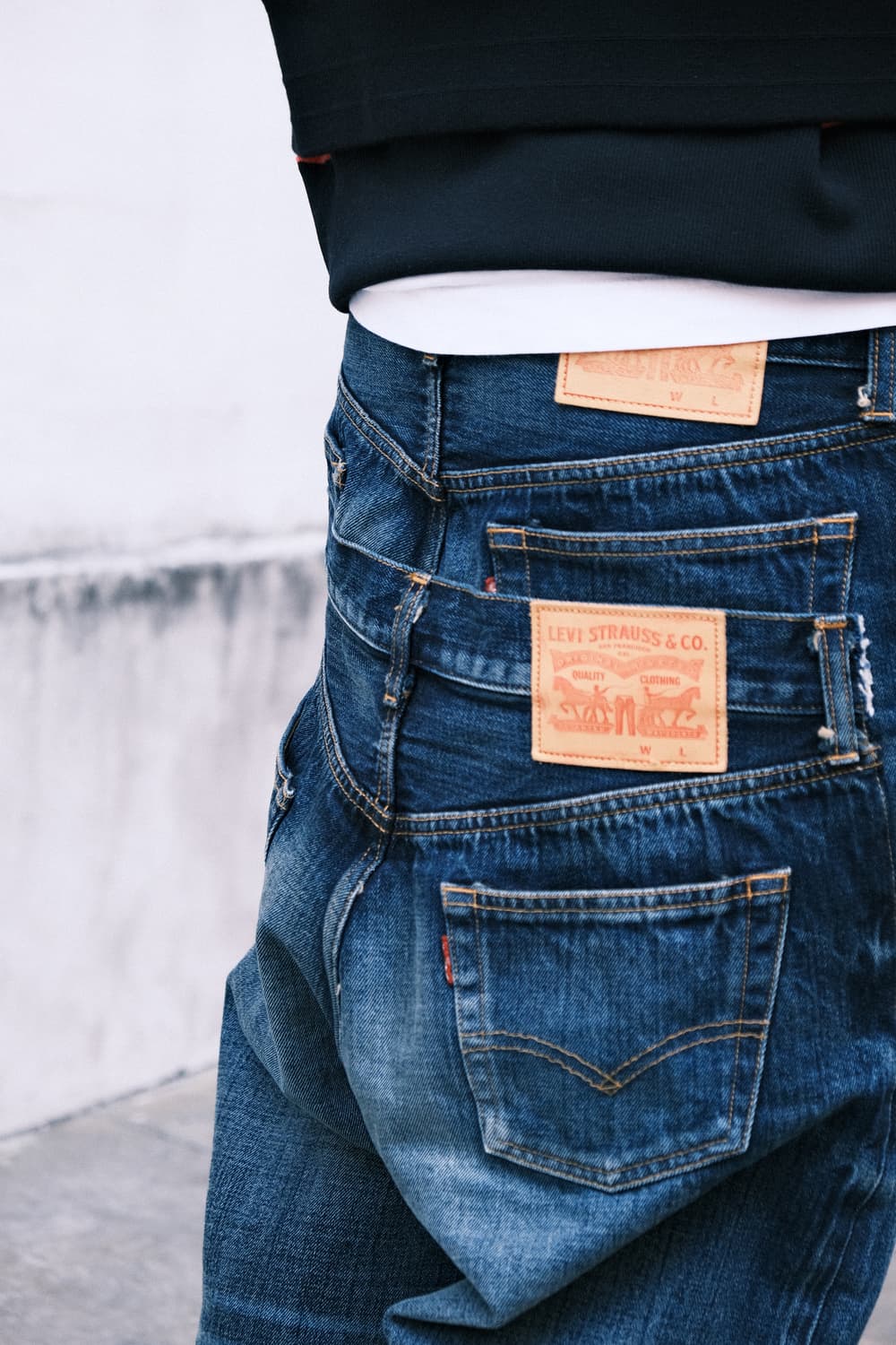 준야와타나베 리바스 25SS 더블레이어드 새깅 인디고 데님 상품이미지3