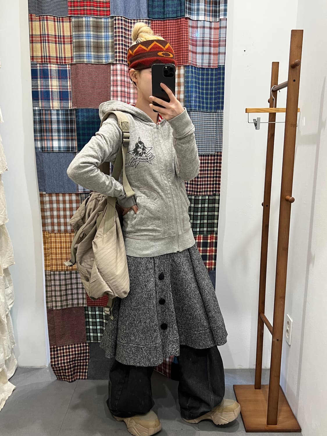 히스테릭글래머 히스걸 그레이 후드집업 상품이미지6