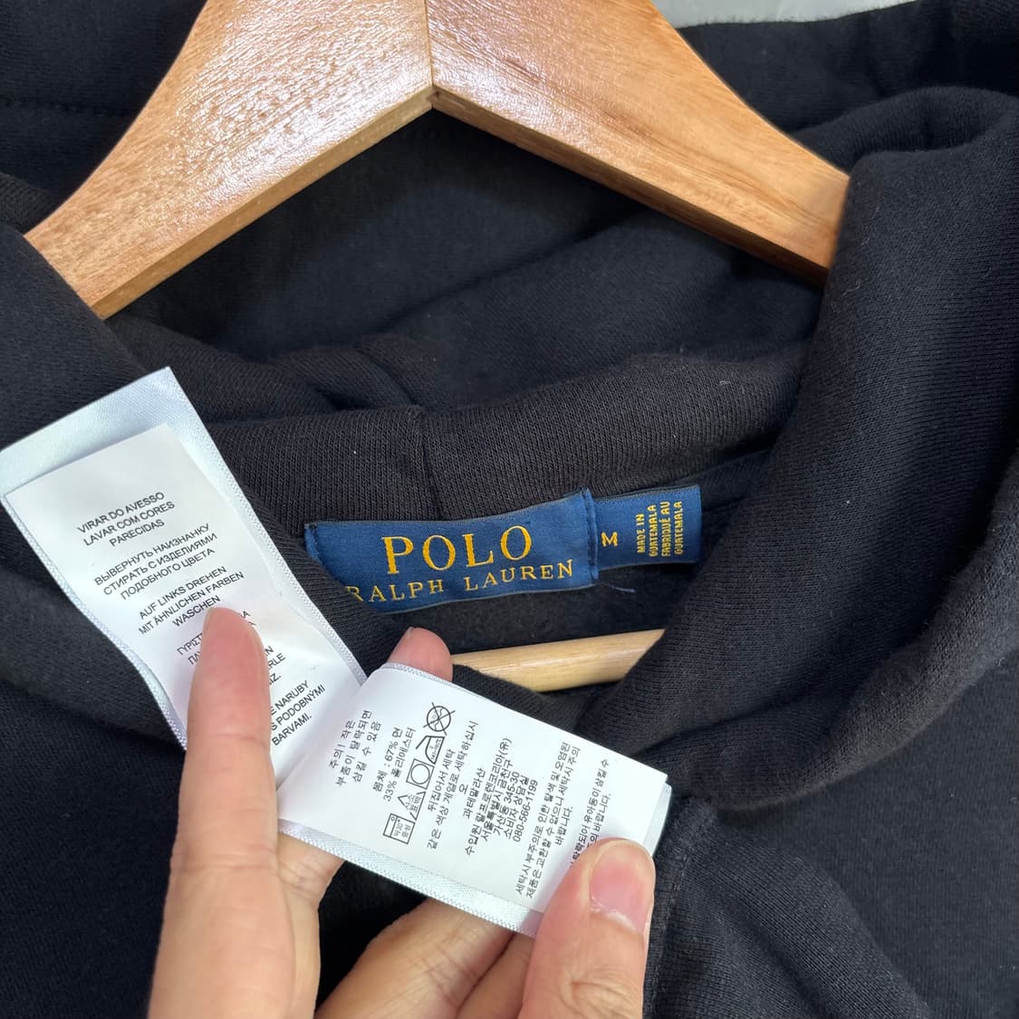 폴로 랄프로렌 베어 후드 검정 상품이미지3